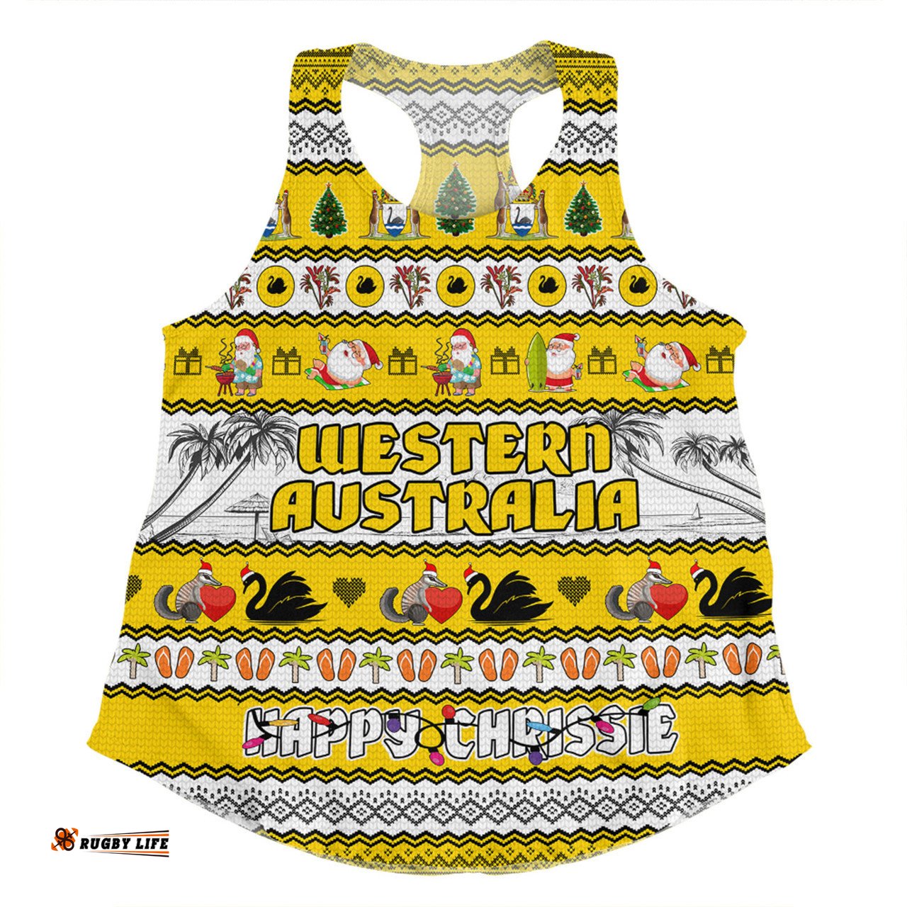 Amazing Aussie Western Australia Christmas Custom Happy Chrissie Ugly Style Women Tank Top