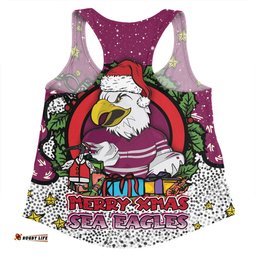 Amazing Aussie Manly Warringah Sea Eagles Christmas Custom Merry Christmas Our Beloved Team With Aboriginal Dot Art Pattern Women Tank Top