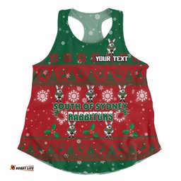 Amazing Aussie South Sydney Rabbitohs Custom Special Ugly Christmas Women Tank Top