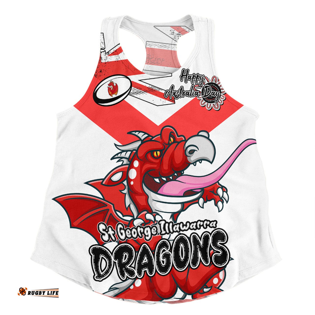 Amazing Aussie St. George Illawarra Dragons Happy Australia Day We Are One And Free Women Tank Top