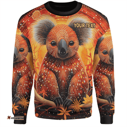Australia Koala Custom Sweatshirt - Dreaming Art Koala Aboriginal Inspired Sweatshirt