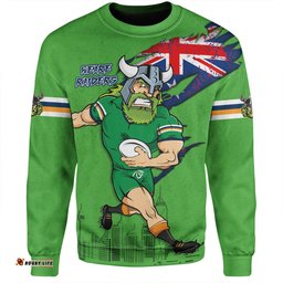 Canberra Raiders Sweatshirt Custom For Die Hard Fan Australia Flag Scratch Style