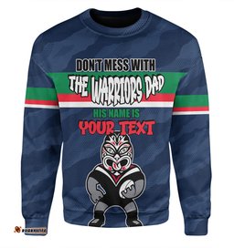 New Zealand Warriors Father's Day Sweatshirt - Screaming Dad and Crazy Fan