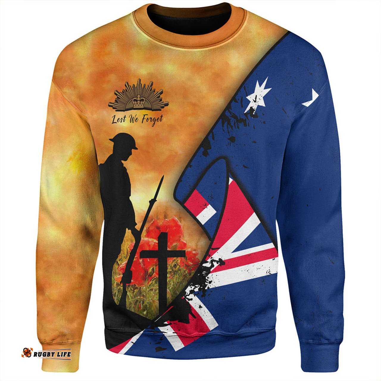 Australia Anzac Day Sweatshirt - Anzac Day Flag Lest We Forget Sweatshirt