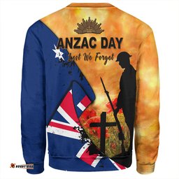 Australia Anzac Day Sweatshirt - Anzac Day Flag Lest We Forget Sweatshirt