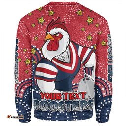 Sydney Roosters Custom Sweatshirt - Custom With Aboriginal Inspired Style Of Dot Painting Patterns  Sweatshirt