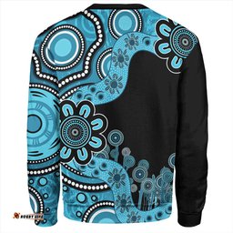 Australia Sweatshirt Aboriginal Indigenous Dot Painting Blue