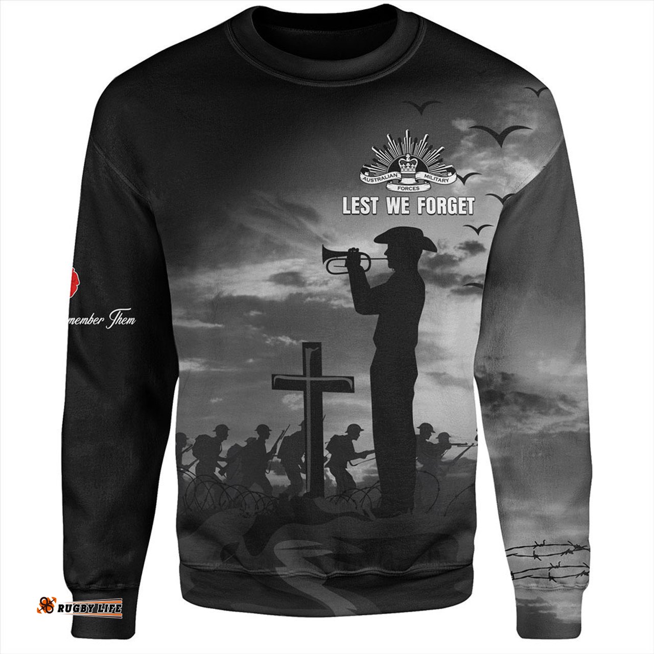 Australia Sweatshirt Lest We Forget Remember Soldiers