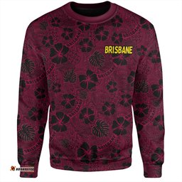 Brisbane Broncos Sweatshirt - Scream With Tropical Patterns