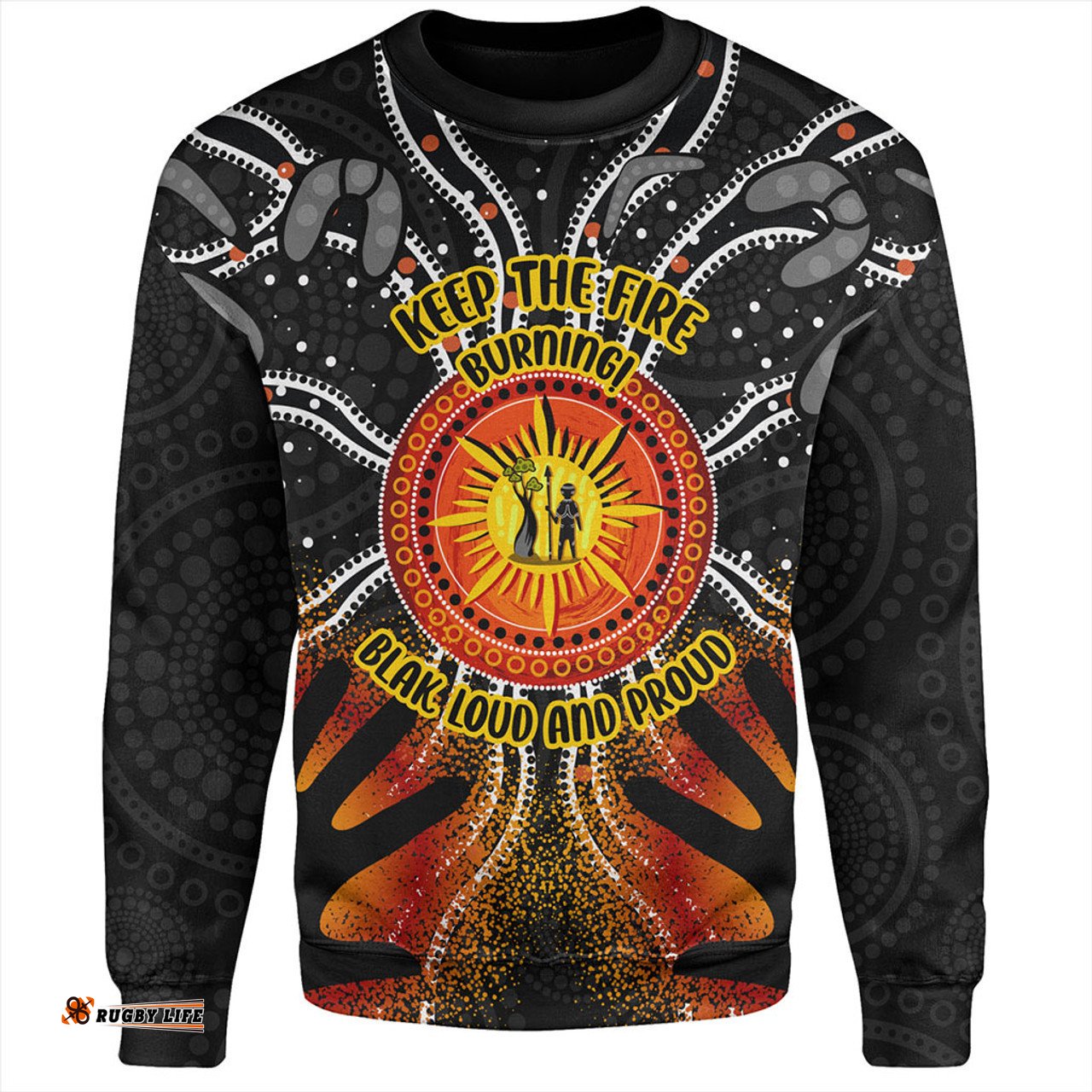 Australia Sweatshirt Naidoc Week Aboriginal Pattern Hand Symbols