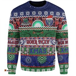 New Zealand Warriors Christmas Maori Custom Sweatshirt - Indigenous Knitted Ugly Xmas Style Sweatshirt