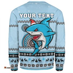 Cronulla-Sutherland Sharks Christmas Custom Sweatshirt - Ugly Xmas And Aboriginal Patterns For Die Hard Fan Sweatshirt