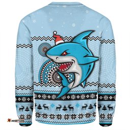 Cronulla-Sutherland Sharks Christmas Custom Sweatshirt - Ugly Xmas And Aboriginal Patterns For Die Hard Fan Sweatshirt
