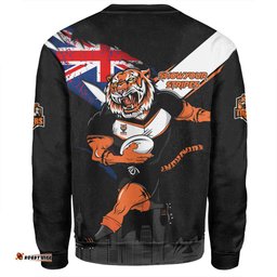Wests Tigers Sweatshirt Custom For Die Hard Fan Australia Flag Scratch Style