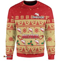 Redcliffe Dolphins Christmas Custom Sweatshirt - Special Ugly Christmas Sweatshirt