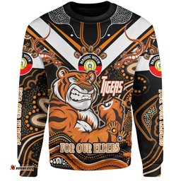 Wests Tigers Naidoc Week Custom Sweatshirt - For Our Elders Home Jersey Sweatshirt