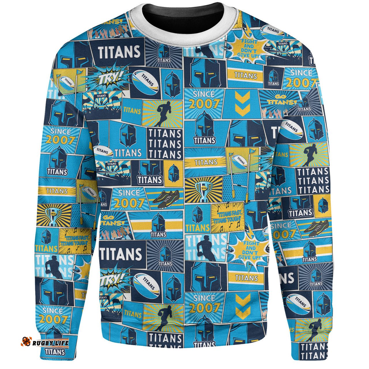 Gold Coast Titans Sport Sweatshirt - Team Of Us Die Hard Fan Supporters Comic Style