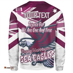 Manly Warringah Sea Eagles Sweatshirt - Happy Australia Day We Are One And Free V2