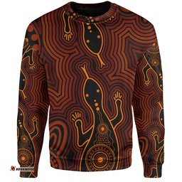 Australia Aboriginal Inspired Sweatshirt - Goanna Aboriginal Art Sweatshirt