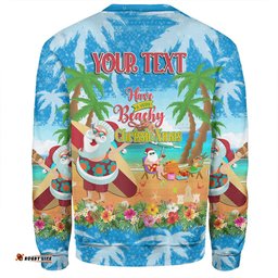 Australia Christmas Custom Sweatshirt - Have A Very Beachy Chrissie Xmas Sweatshirt