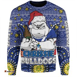 Canterbury-Bankstown Bulldogs Christmas Custom Sweatshirt - Christmas Knit Patterns Vintage Jersey Ugly Sweatshirt