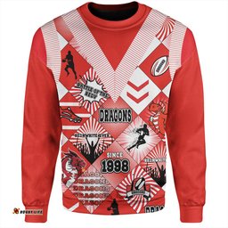St. George Illawarra Dragons Sweatshirt - Argyle Patterns Style Tough Fan For Life