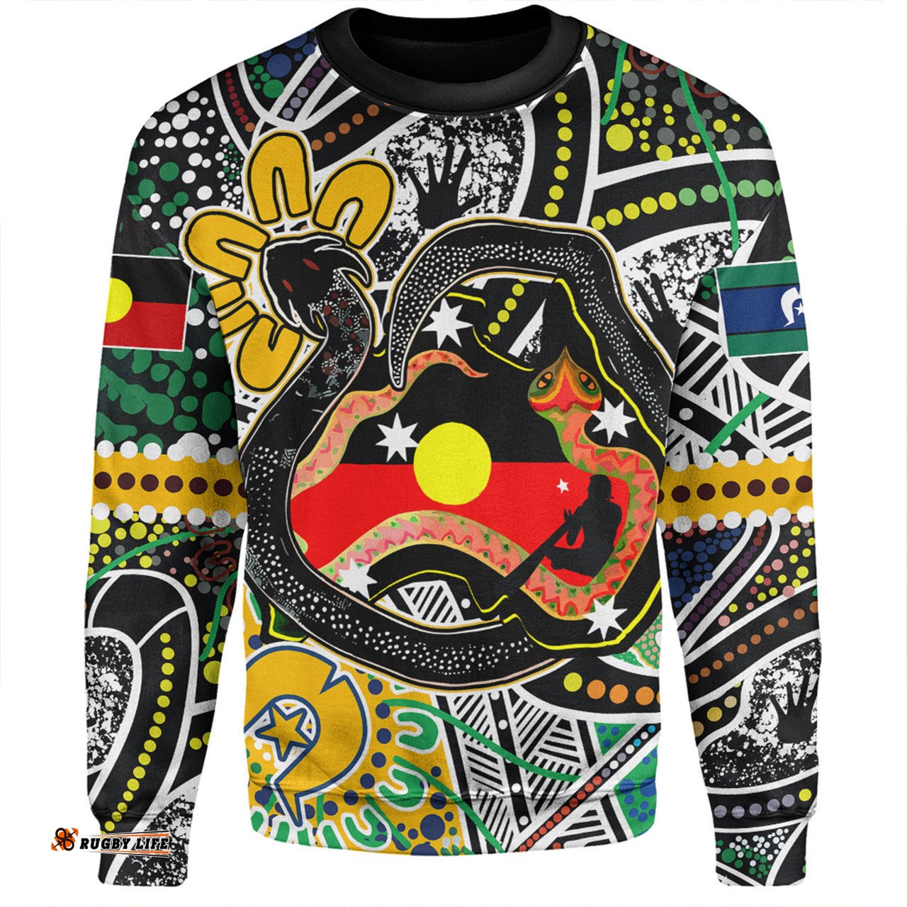 Australia Rainbow Serpent Aboriginal Sweatshirt - Dreamtime Rainbow Serpent Creates Australia Sweatshirt