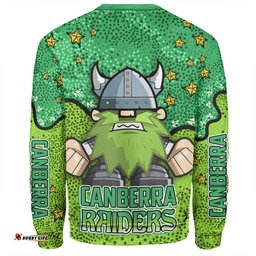 Canberra Raiders Custom Sweatshirt - Team With Dot And Star Patterns For Tough Fan Sweatshirt