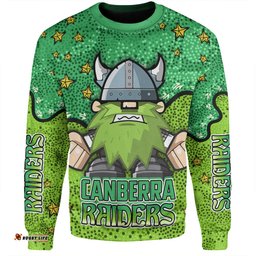 Canberra Raiders Custom Sweatshirt - Team With Dot And Star Patterns For Tough Fan Sweatshirt