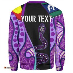 Australia Aboriginal Custom Sweatshirt - Purple Indigenous Rainbow Serpent Inspired Sweatshirt