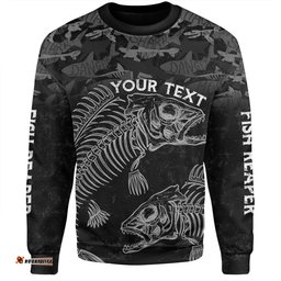 Australia Fishing Custom Sweatshirt - Fish Reaper Fish Skeleton Grey Sweatshirt