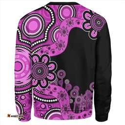 Australia Sweatshirt Aboriginal Indigenous Dot Painting Pink