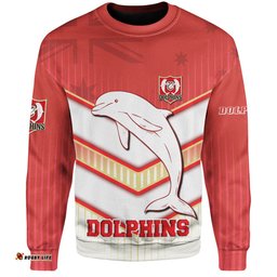 Redcliffe Dolphins Sweatshirt - Redcliffe Dolphins Macost With Australia Flag Sweatshirt