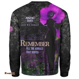 Anzac Day Sweatshirt - Remember All Animals That Served