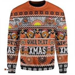 Wests Tigers Christmas Aboriginal Custom Sweatshirt - Indigenous Knitted Ugly Xmas Style Sweatshirt