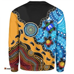 Australia Sweatshirt Aboriginal Inspired River And Land Style Of Dot Painting