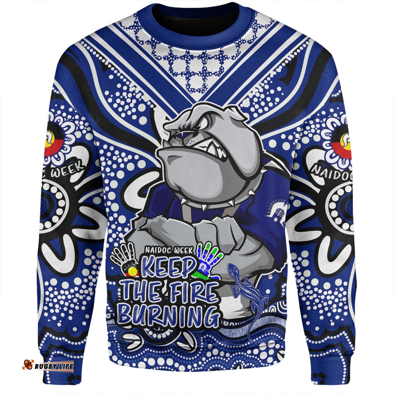 Canterbury-Bankstown Bulldogs Sweatshirt Aboriginal Inspired Naidoc Week Custom For Die Hard Fan Supporters