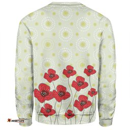Australia Aboriginal Sweatshirt - Poppy Flowers Background In Aboriginal Dot Art Style Sweatshirt