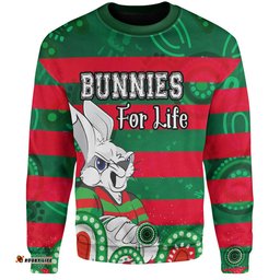 Souths Custom Sweatshirt - Bunnies For Life With Aboriginal Style Sweatshirt