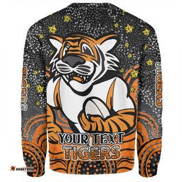 Wests Tigers Custom Sweatshirt - Custom With Aboriginal Inspired Style Of Dot Painting Patterns  Sweatshirt