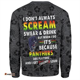 Penrith Panthers Sweatshirt - Scream With Tropical Patterns
