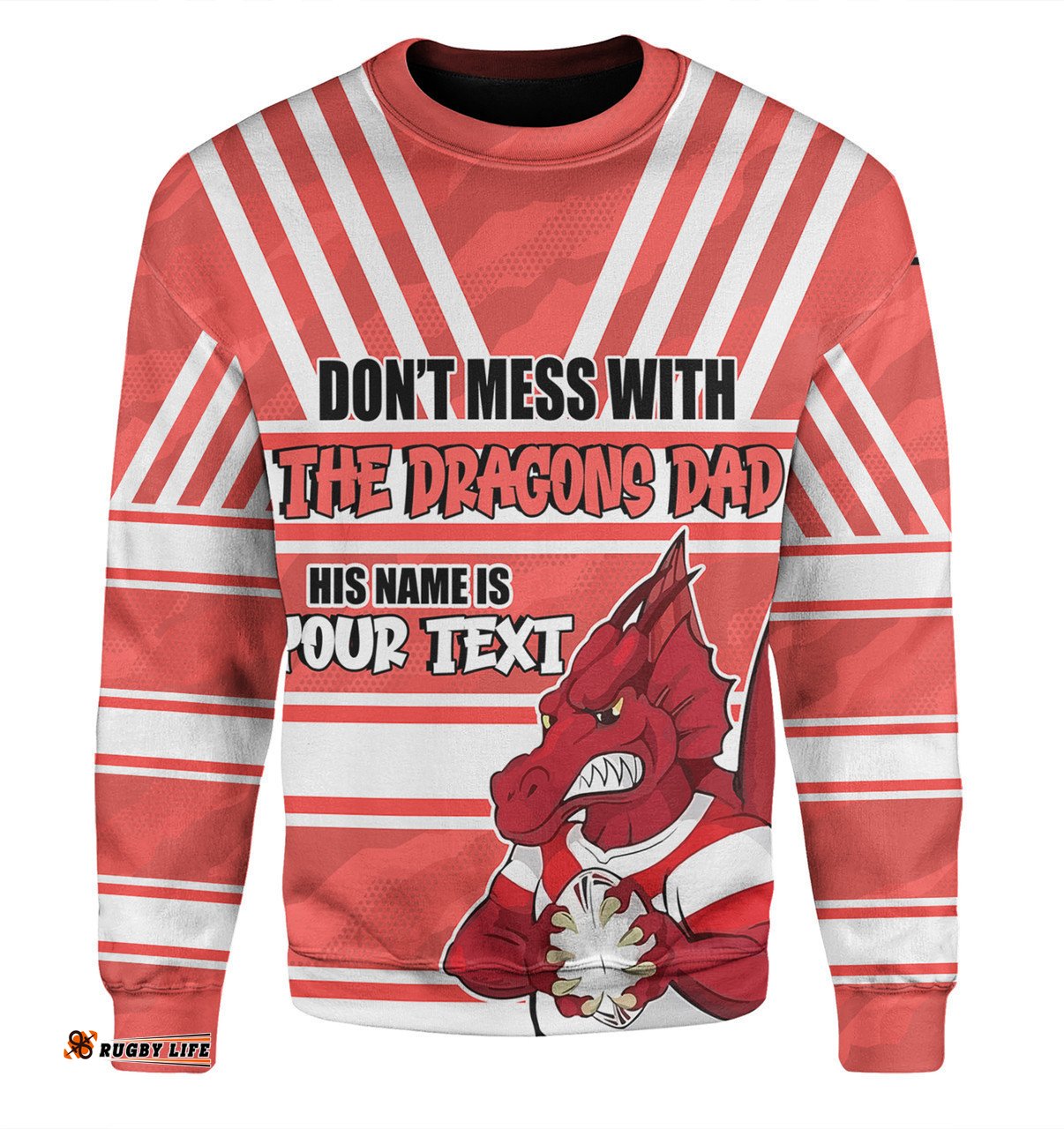 St. George Illawarra Dragons Father's Day Sweatshirt - Screaming Dad and Crazy Fan