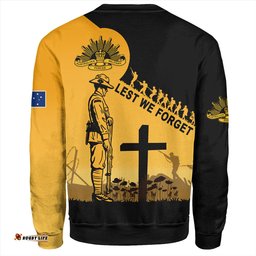 Australia Sweatshirt Custom Anzac Day Soldiers Lest We Forget Poppy