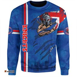Newcastle Knights Sweatshirt - Happy Australia Day Flag Scratch Style