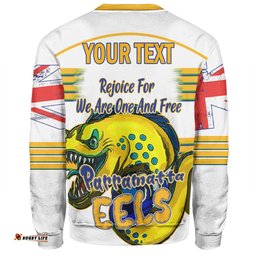 Parramatta Eels Sweatshirt - Happy Australia Day We Are One And Free V2