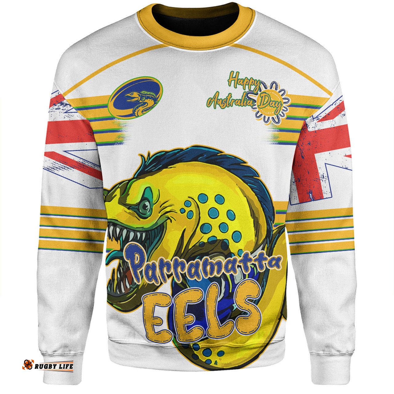 Parramatta Eels Sweatshirt - Happy Australia Day We Are One And Free V2