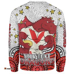 St. George Illawarra Dragons Custom Sweatshirt - Custom With Aboriginal Inspired Style Of Dot Painting Patterns  Sweatshirt