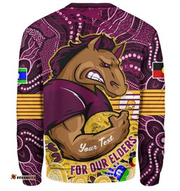 Brisbane Broncos Naidoc Week Custom Sweatshirt - Brisbane Broncos For Our Elders Aboriginal Inspired Sweatshirt