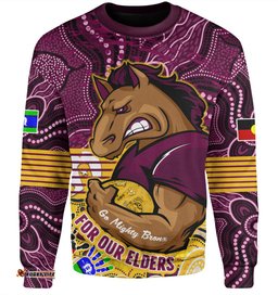 Brisbane Broncos Naidoc Week Custom Sweatshirt - Brisbane Broncos For Our Elders Aboriginal Inspired Sweatshirt