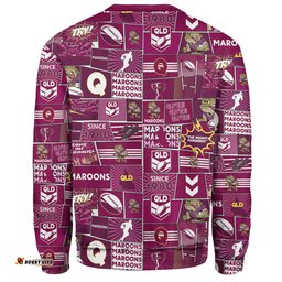 Queensland Sport Sweatshirt - Team Of Us Die Hard Fan Supporters Comic Style